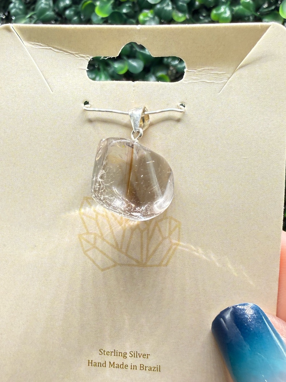 Brazilian Amethyst w/ Powellite Inclusions Tumble Pendant - *UV Reactive*